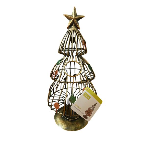 True Spruce Christmas Tree Wine Cork Holder New Bronze - Picture 1 of 9